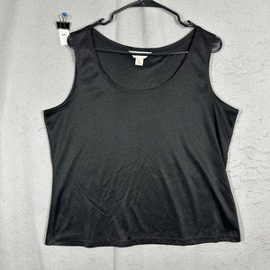 CJ Banks Womens Tank Top Sleeveless  92% Nylon Black Size XL